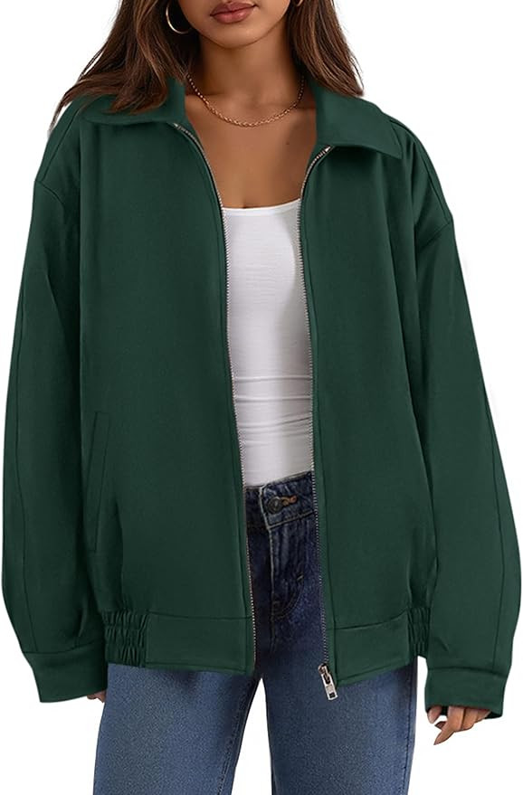 PRETTYGARDEN Faux Suede Bomber Jacket Women Fall Fashion 2025 Casual Zip Up Oversized Trendy Wint... | Amazon (US)