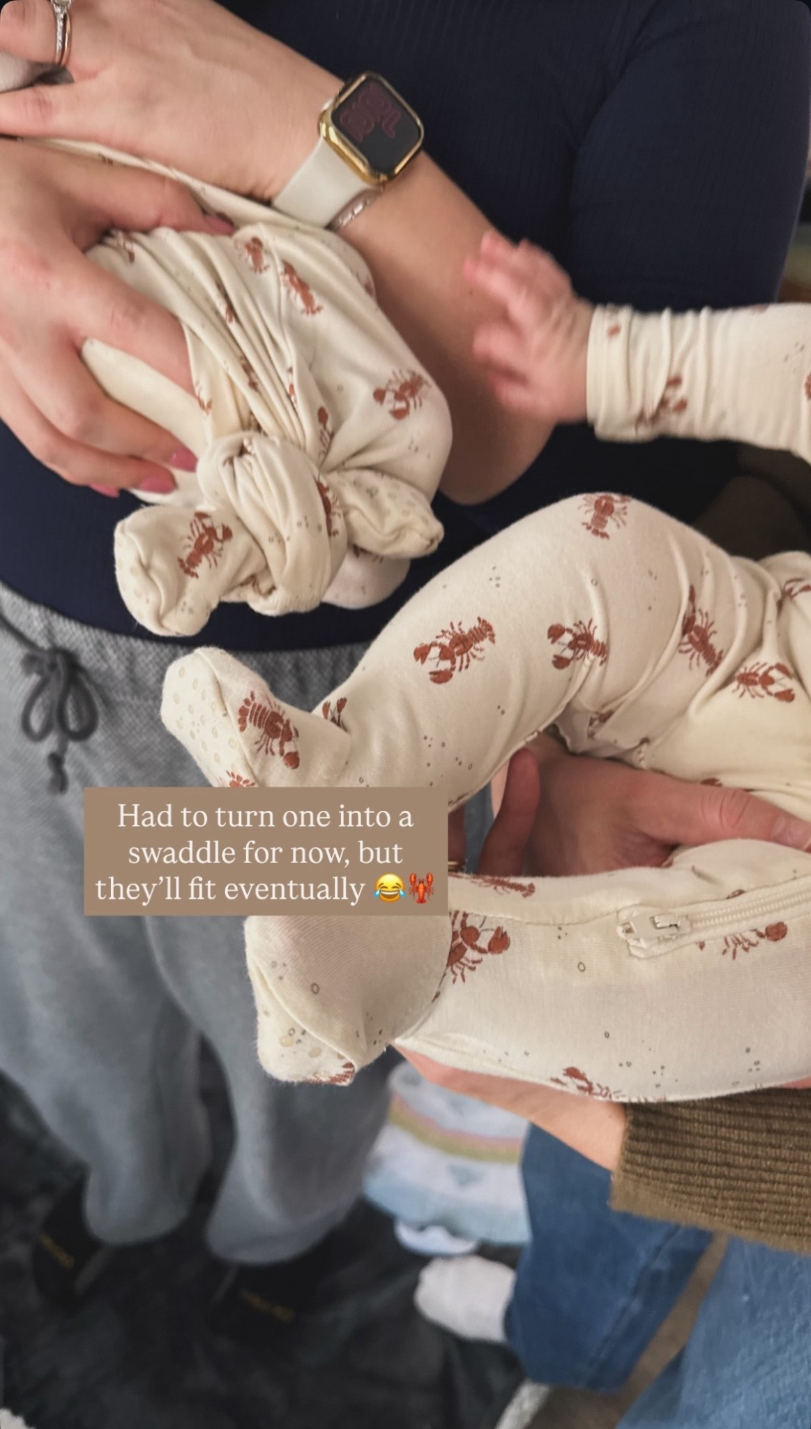 Jon's sister and I got matching onesies for the babes when we found out we were expecting 4
months apart 🤍🤍🤍

These lobster baby looks from Rylee + Cru are adorable 🦞

#LTKBaby #LTKootd #LTKKids