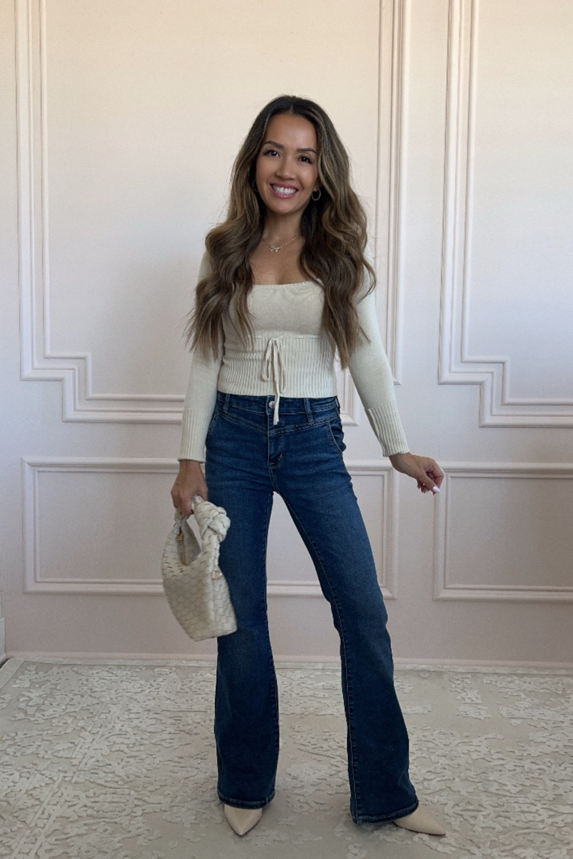 Fall outfit inspo - loving my new flare jeans and they are on sale for under $36! Wearing size 000 short.

My sweater is so cute and was part of the Nsale. So flattering and goes with everything! Wearing size XXS

#LTKFindsUnder50 #LTKStyleTip #LTKSaleAlert