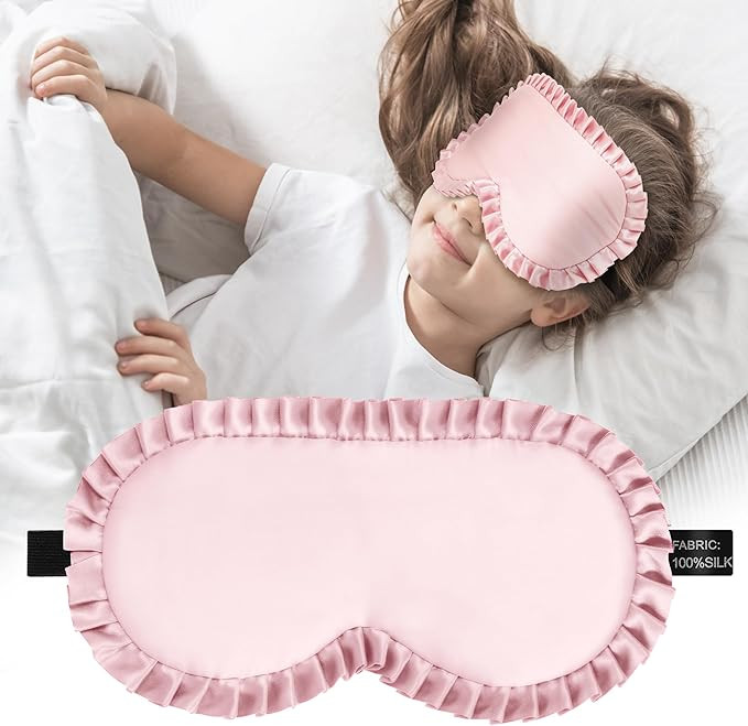 Kids Sleep Mask Eye Cover, 100% Real Mulberry Silk Sleep Mask with Adjustable Strap, Kids Blindfo... | Amazon (US)