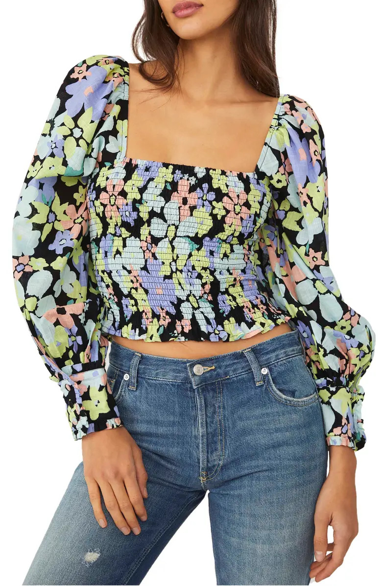 Ariana Print Smocked Elastic Top | Nordstrom | Nordstrom