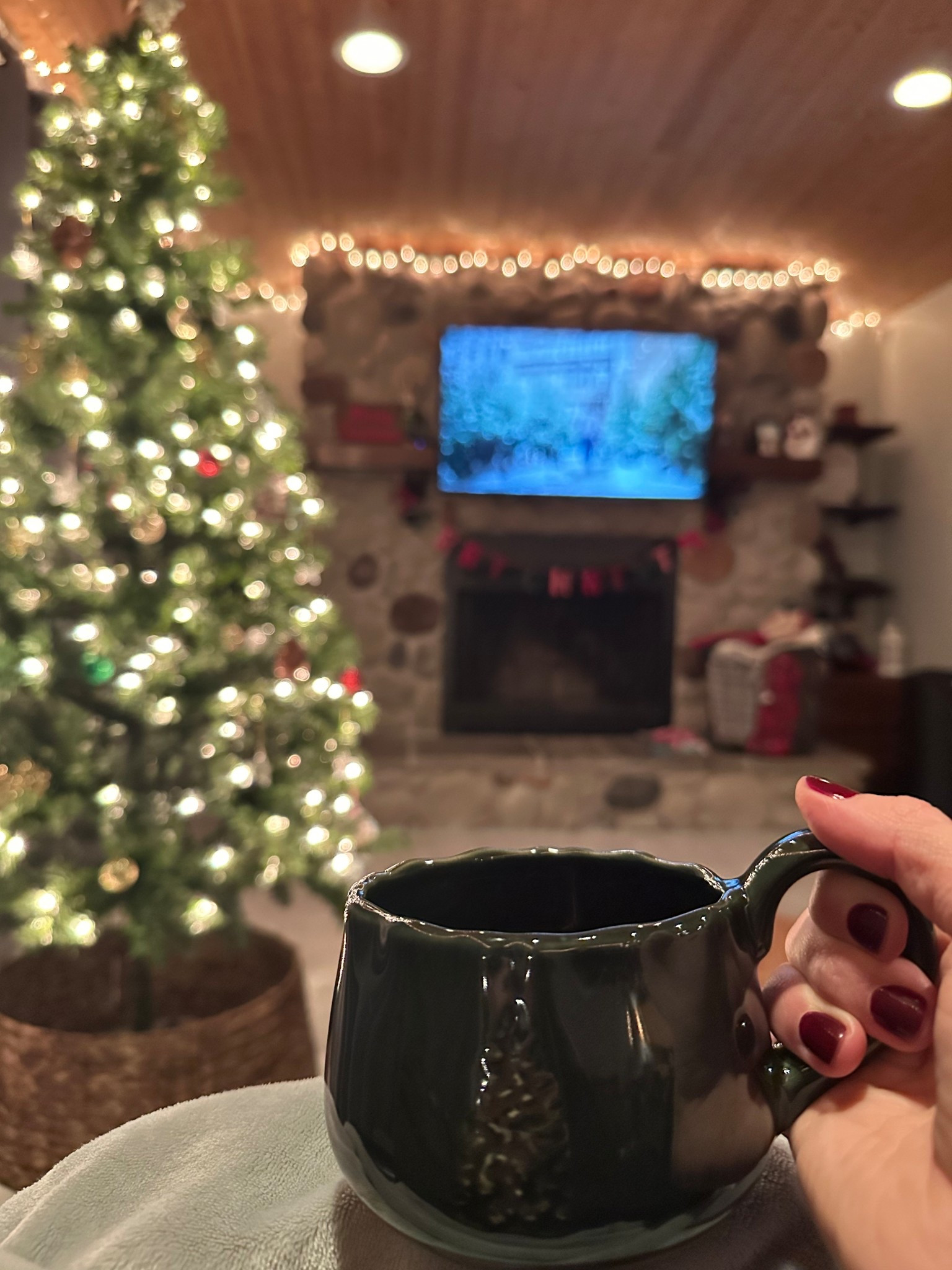 Cozy ♥️
#christmas #christmaslights #cozy #myfavorite #hottea #cutemug 

#LTKmomlife #LTKselfcare #LTKHoliday