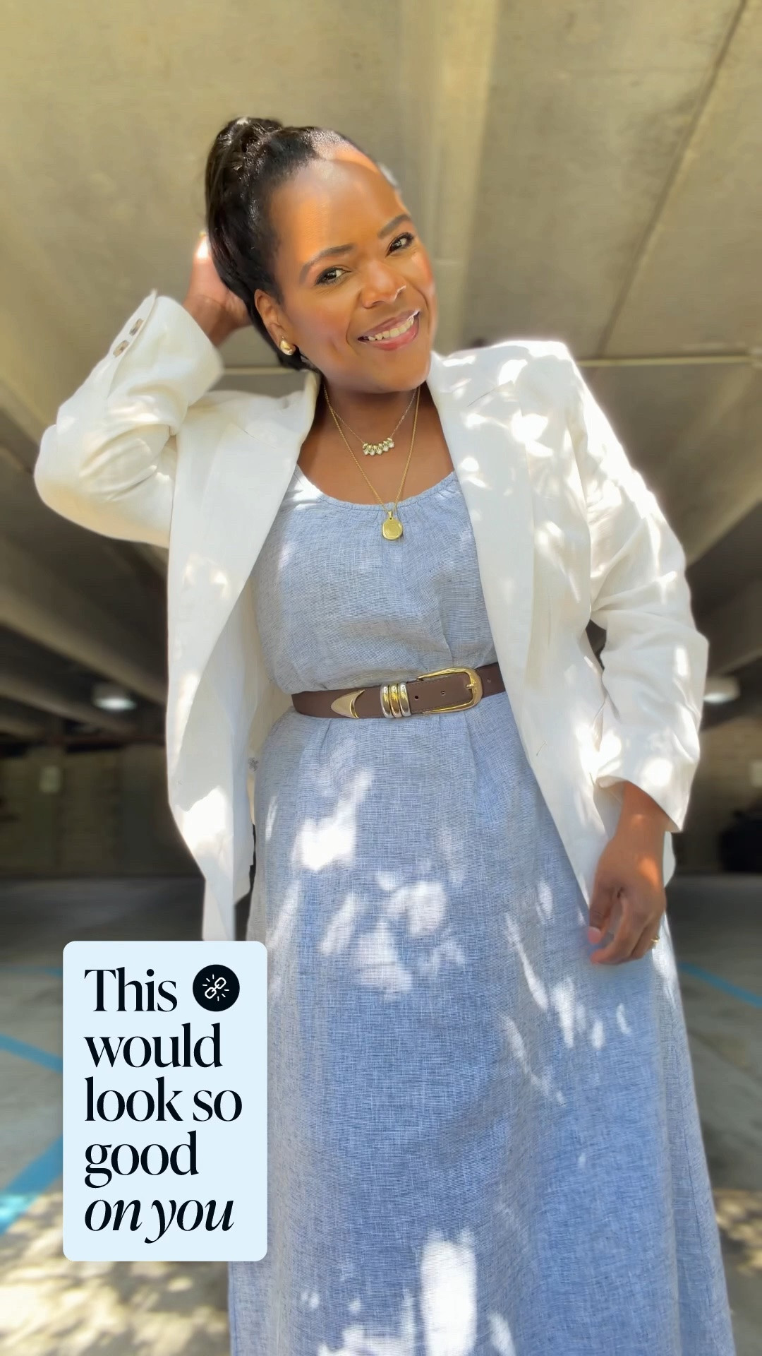 My #ootd - yall know I love this chambray linen midi dress from LOFT! It can be dressed up or down! Love it paired with a white linen blazer for the office. 🤏🏾

#LTKootd #LTKSaleAlert #LTKWorkwear