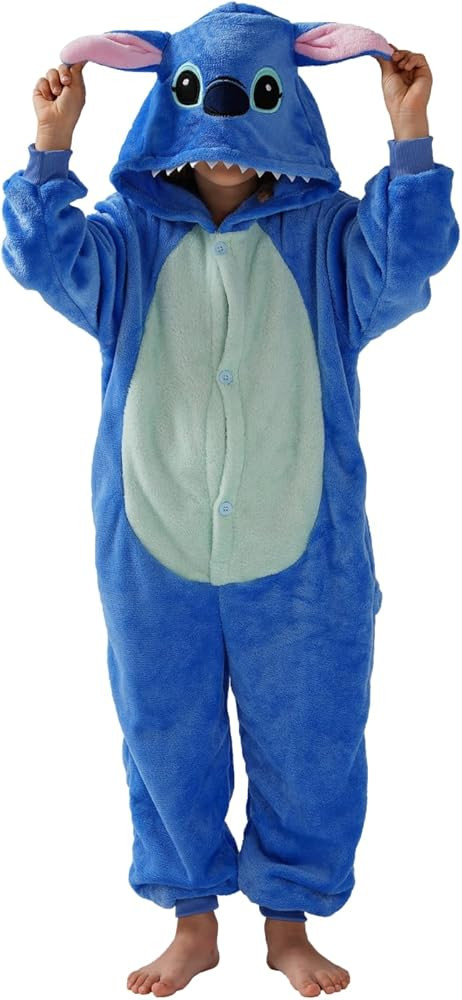 Unisex Children Animal Onesie Pajamas,Kids Flannel Halloween Cosplay Costume/Homewear/Sleepwear | Amazon (US)