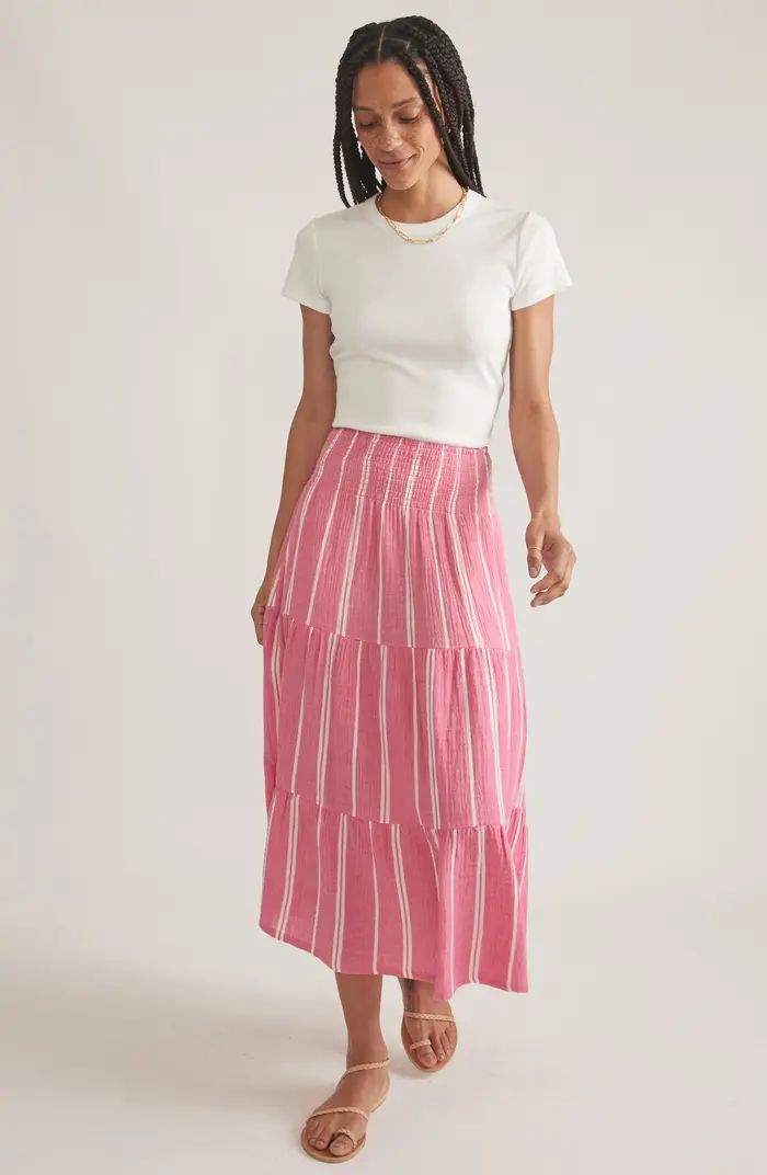 Valeria Stripe Smocked Midi Skirt | Nordstrom