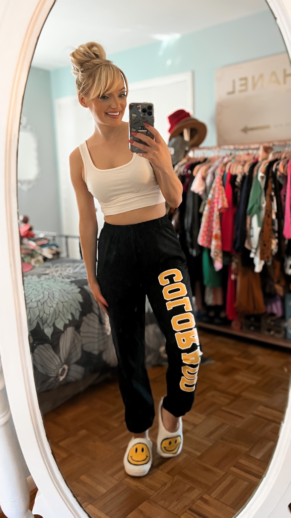Who says you can’t look cute while cleaning?! Love these at home basics from Amazon Fashion - smiley face slippers - Sweatpants joggers - crop tank top - Amazon finds - loungewear 

#LTKSeasonal #LTKunder50 #LTKshoecrush
