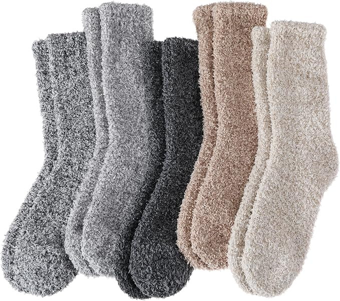 EBMORE Womens Fuzzy Socks Slipper Fluffy Cozy Comfy Cabin Plush Warm Winter Sleep Home Soft Socks | Amazon (US)
