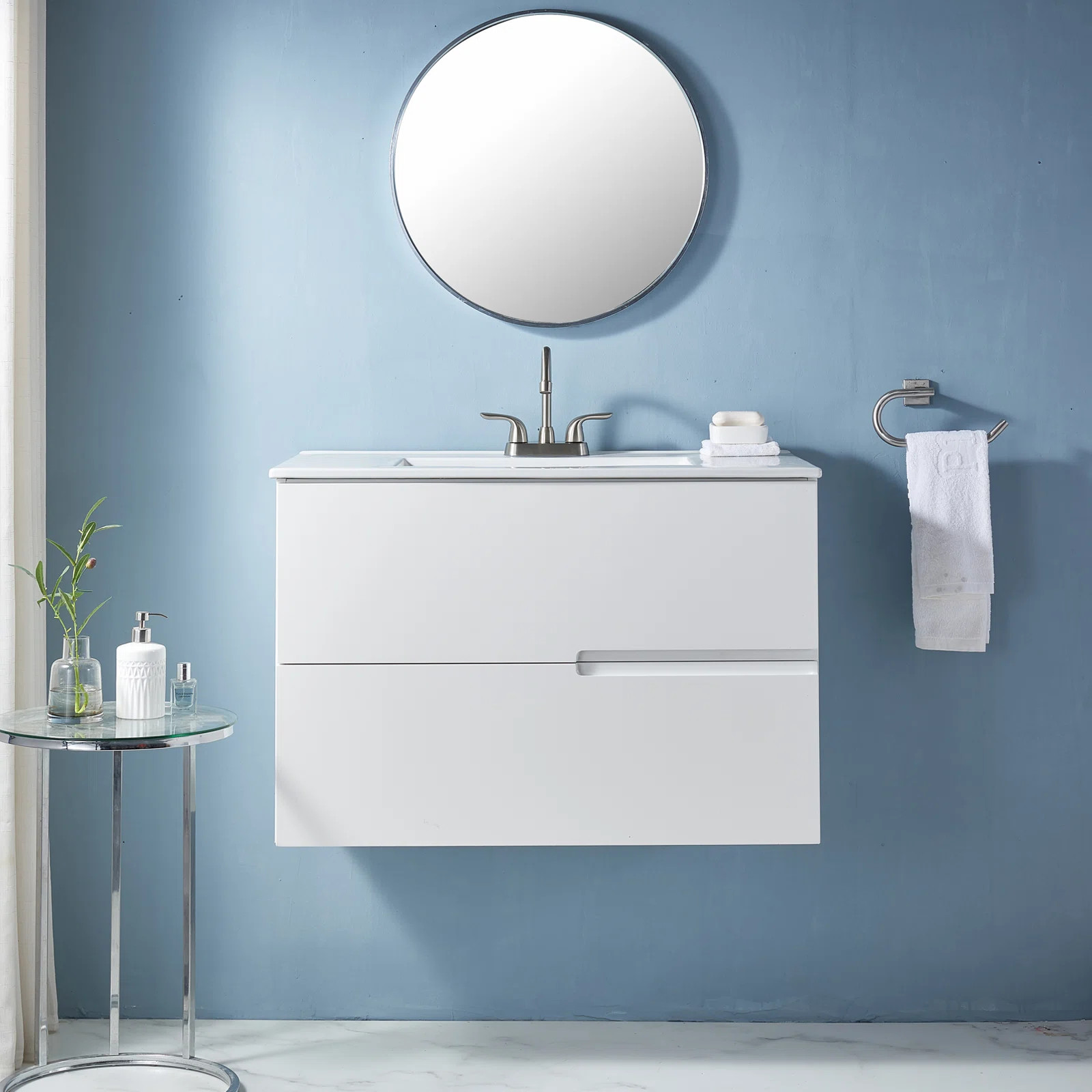 Tesso 36'' Modern Wall Mounted 2-Drawer Single Bathroom Vanity Set | Wayfair North America