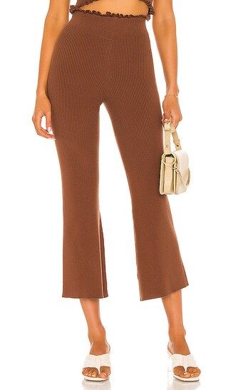 MAJORELLE Sweetheart Ribbed Pant in Brown. - size XXS (also in M, L) | Revolve Clothing (Global)