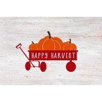 Happy Harvest Wagon Decal - Fall Vinyl Full Of Pumpkins Only | Etsy (US)