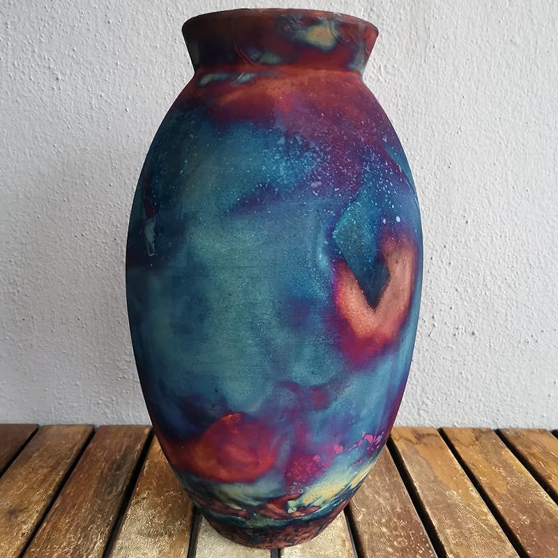 Large 13.5" Oval Ceramic Vase (Pre-Order) in Full Copper Matte - Raku Pottery Vintage Gifts for H... | Amazon (US)