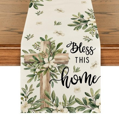 Olive Leaves Spring Table Runner,Seasonal Summer Easter Kitchen Dining Table Decoration | Target