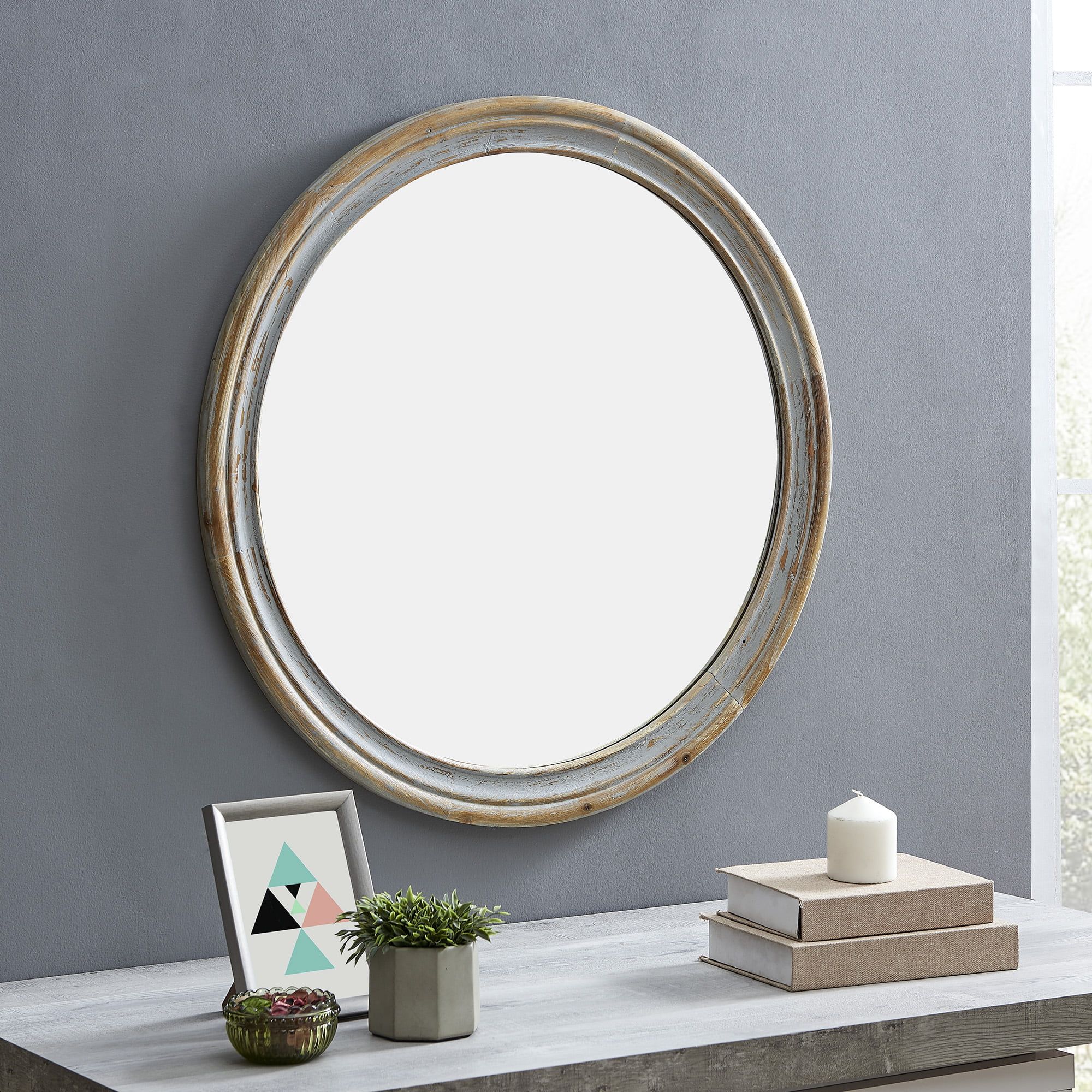 FirsTime & Co.® Gray Clybourne Farmhouse Round Mirror - Walmart.com | Walmart (US)