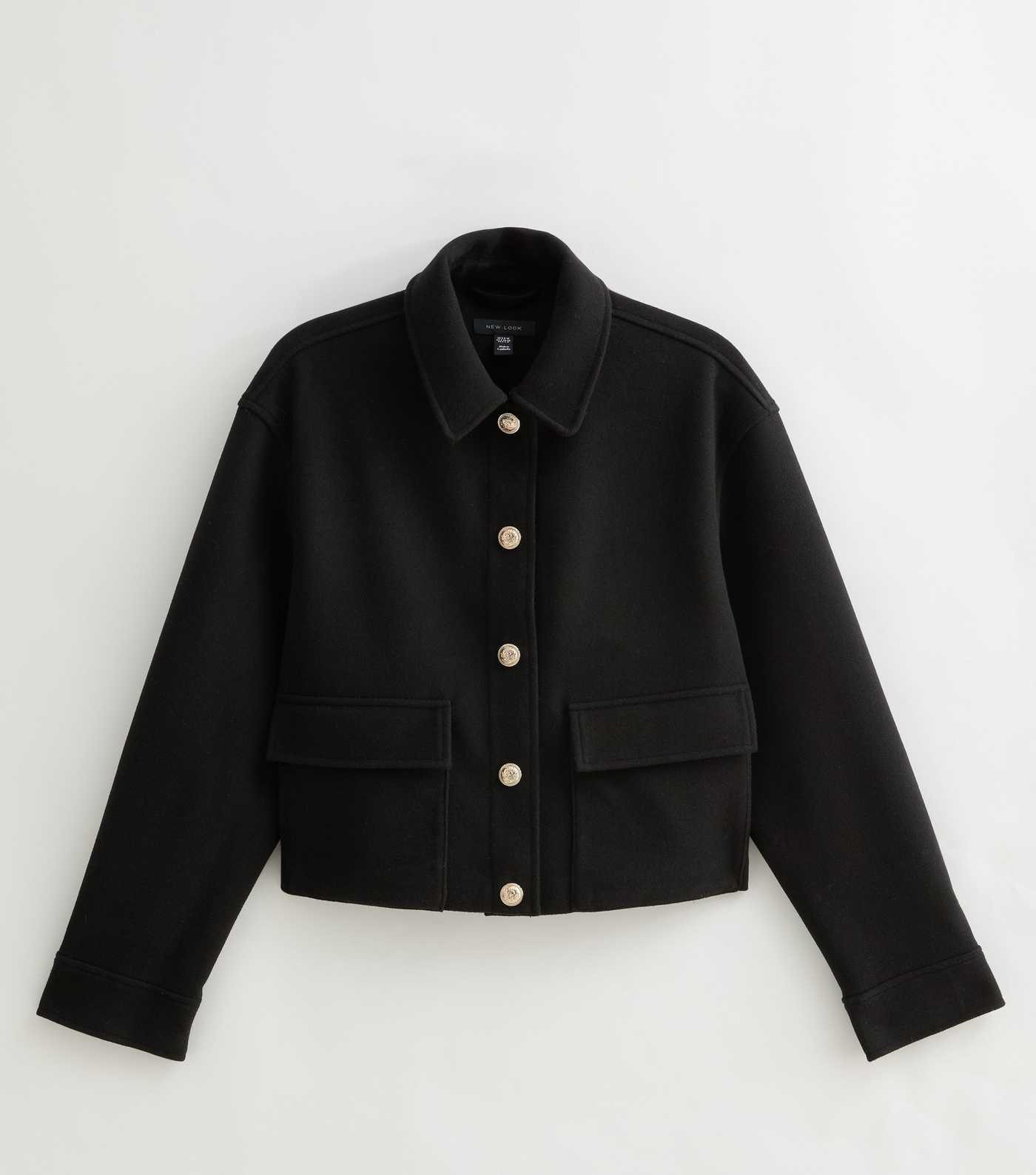 Black Soft Cropped Shacket | New Look | New Look (UK)