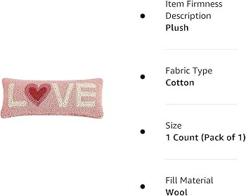 Peking Handicraft 30TG443C05OB Love Blown Filled Hook Pillow, 12-inch Length, Wool and Cotton | Amazon (US)