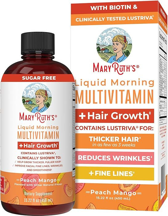 MaryRuth Organics Liquid Multivitamin+Hair Growth | Biotin 10000mcg | Lustriva Hair Growth Supple... | Amazon (US)