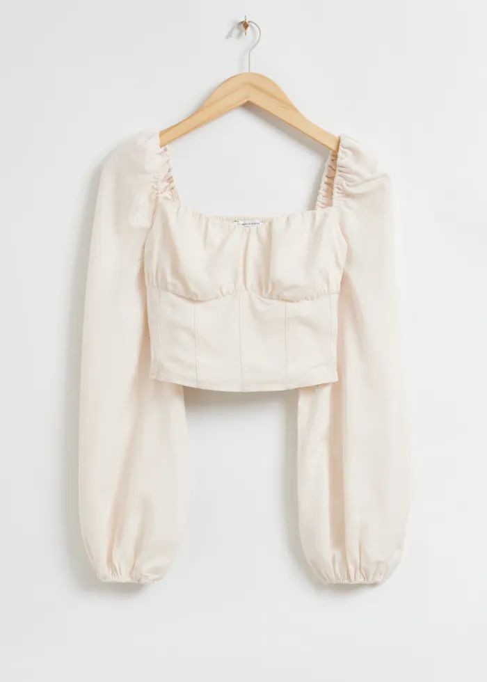 Fitted Smocked Back Corset Blouse | & Other Stories US