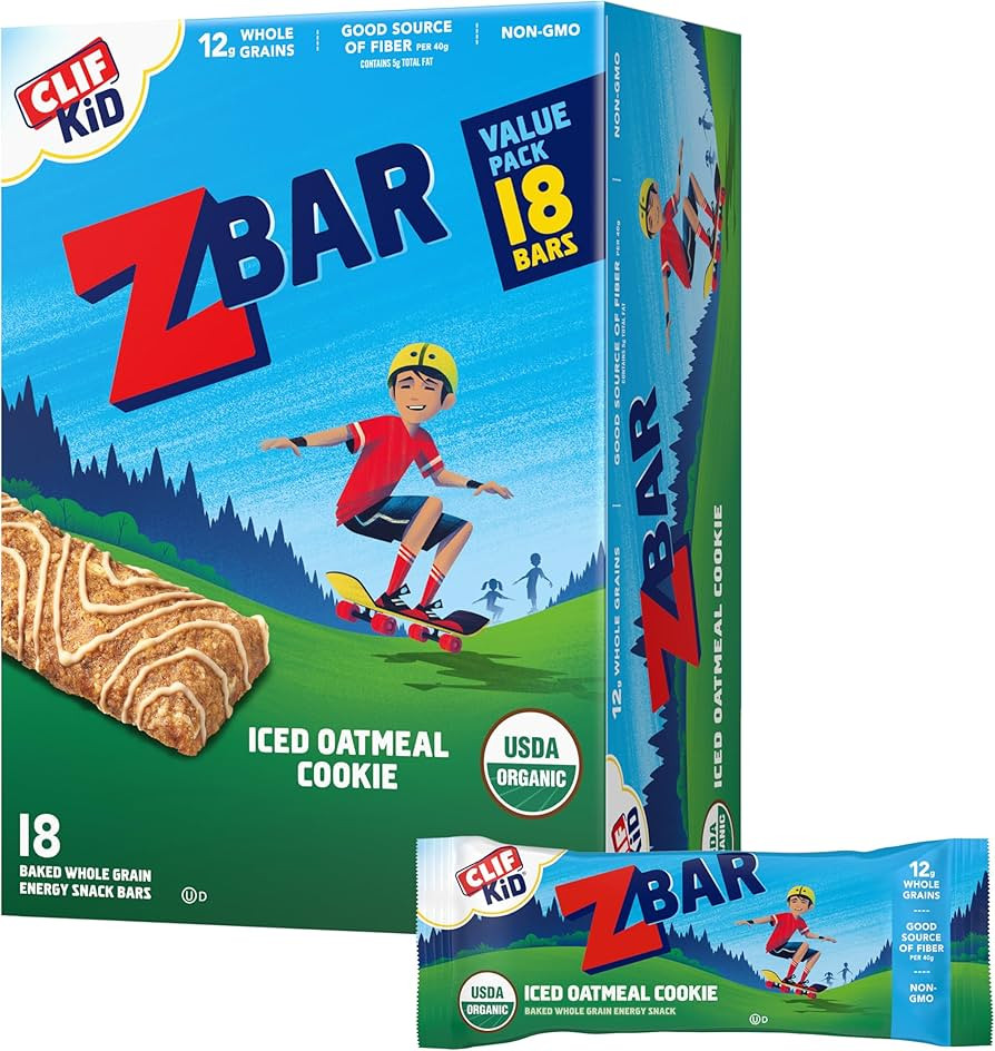 CLIF Kid Zbar - Iced Oatmeal Cookie - Soft Baked Whole Grain Snack Bars - USDA Organic - Non-GMO ... | Amazon (US)