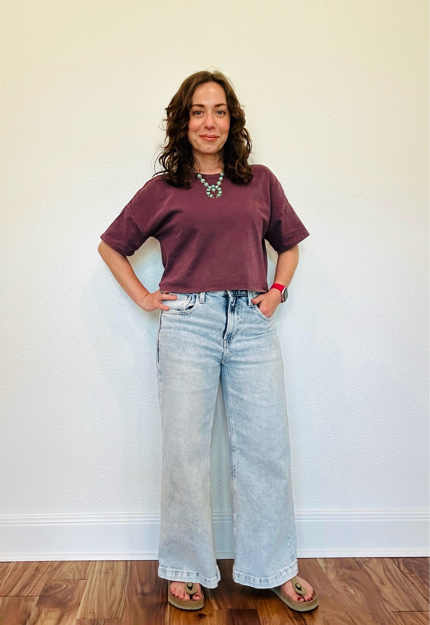 Just a girl trying to embrace today’s fashion trends. Going for boxy but not shapeless. Loving this not-too-cropped crop top with wide legs acid washed jeans (I have these in pink also!). The crop jeans trend is really working for us short ladies. No need to hem! 

#LTKfindsunder50 #LTKover40
