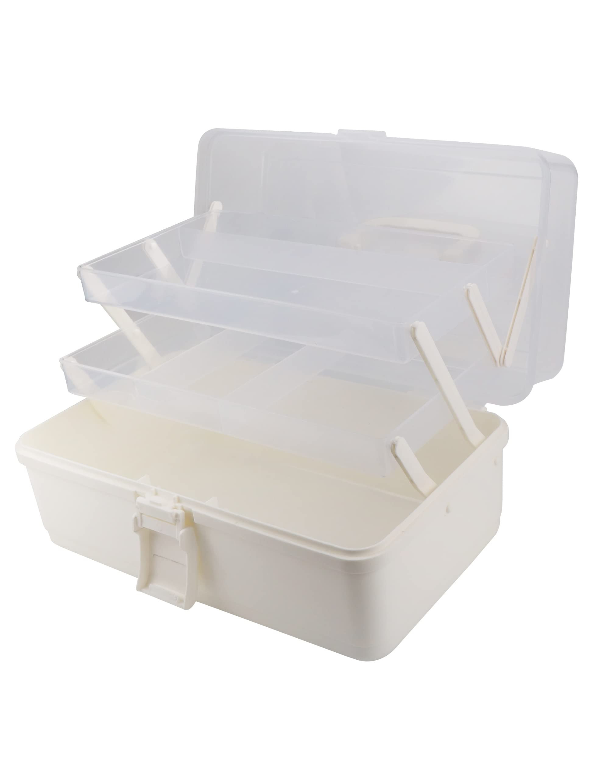 Avlcoaky Tackle Box Large 3 Layers Plastic Portable Storage Box Fishing White Tackle Box Organize... | Amazon (US)