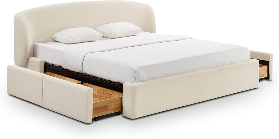 Tov Furniture Corey Cream Upcycled Linen King Storage Bed | Amazon (US)