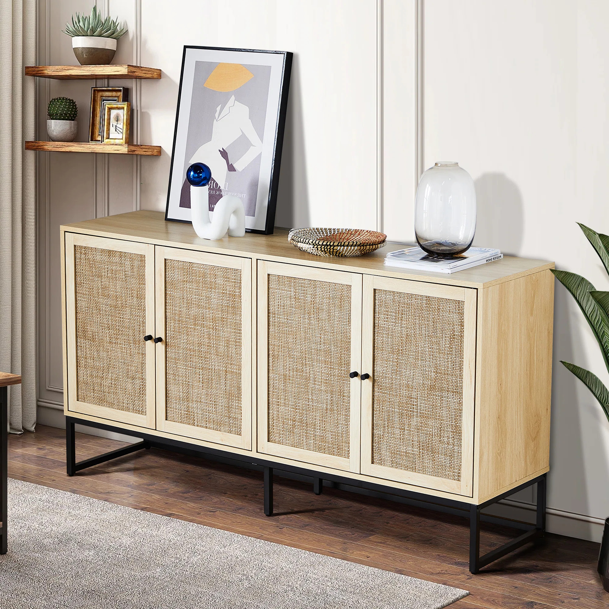 Latitude Run® Caludia 31.5" Tall 4 - Door Accent Cabinet & Reviews | Wayfair | Wayfair North America