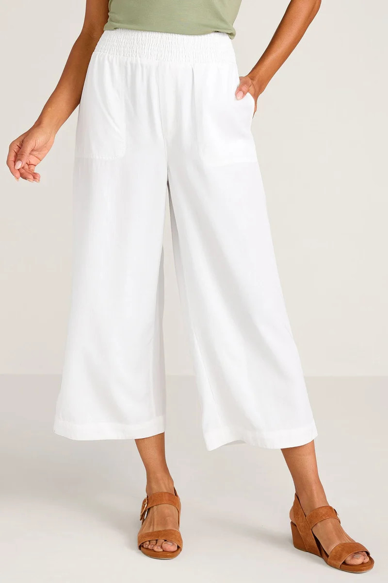 TENCEL\u2122 Wide Leg Pull On Crops | Soft Surroundings
