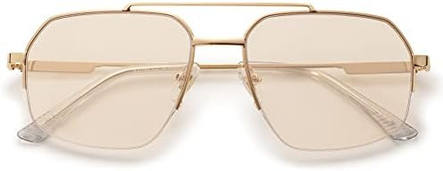 SOJOS Trendy Aviator Sunglasses Mens Womens Retro Double Bridge Metal Frame Semi-Rimless Shades S... | Amazon (US)