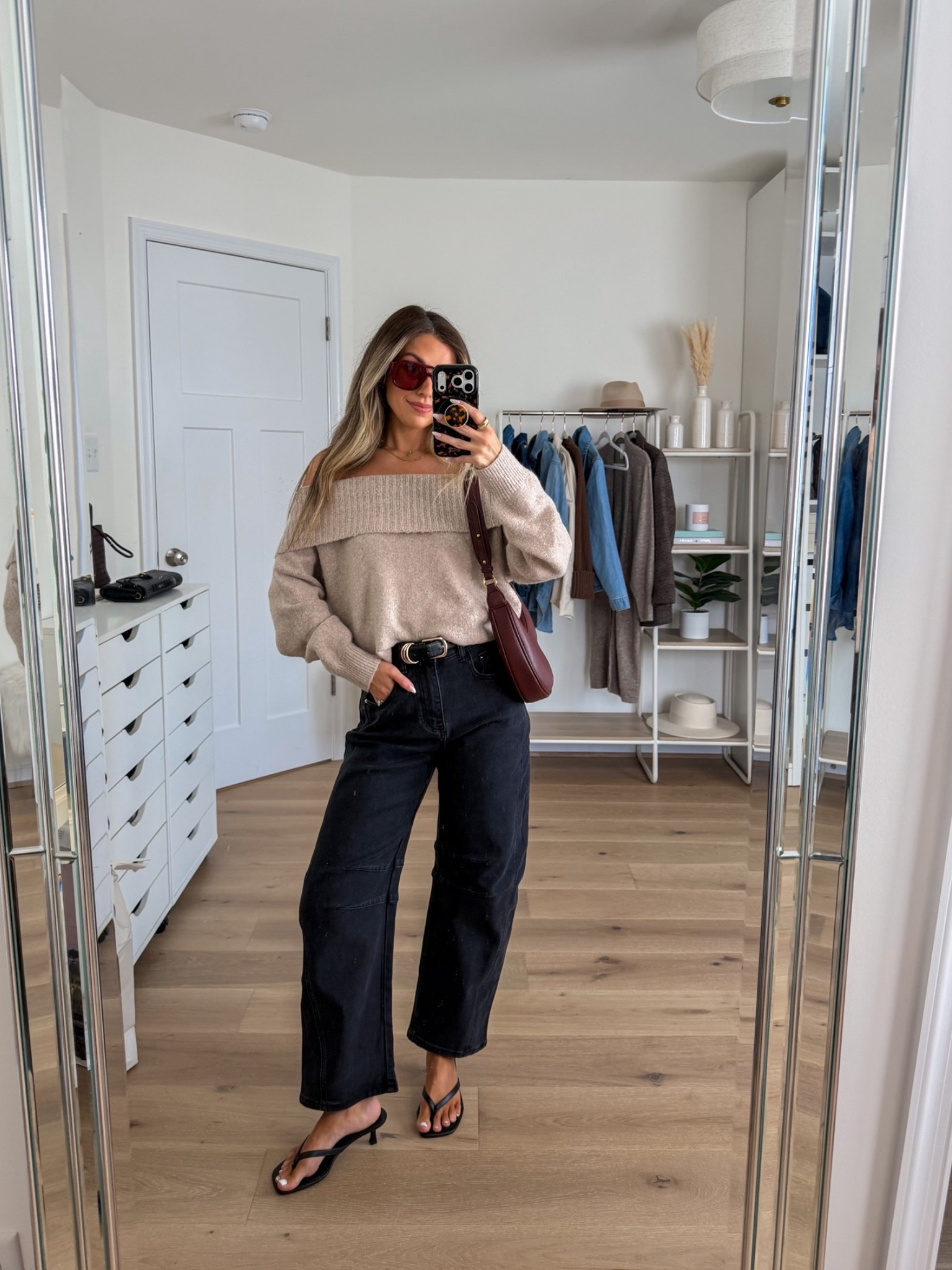 Casual chic amazon fall outfit 
+ off the shoulder sweater: xs 
+ black barrel jeans: 24/0
+ kitten heels: true to size

Amazon fashion
Amazon outfit 
Amazon fall outfit 
Fall date night outfit 
Amazon jeans 
Amazon prime day

#LTKootd #LTKSeasonal #LTKPetite