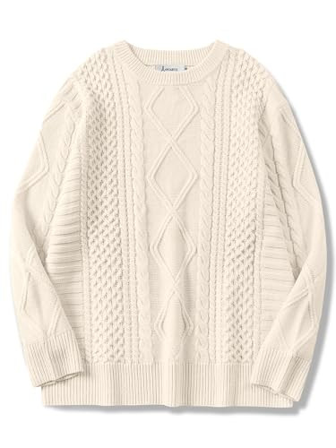 ANRABESS Sweaters for Women Oversized Crewneck Long Sleeve Casual Loose Cable Knit Pullover Tops ... | Amazon (US)