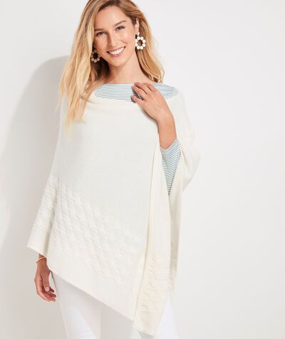 Seaspun Cashmere Cable Poncho | vineyard vines