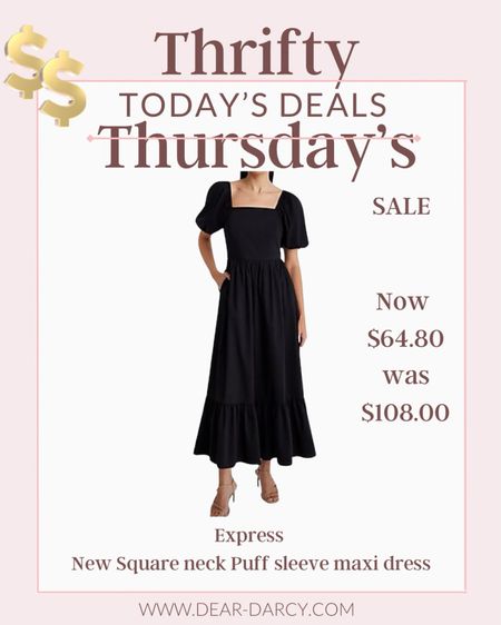 🚨Sale

Thrifty Thursday

Express maxi dress with puff sleeves! So cute for spring and summer events! 
 Day time wedding guest, graduations 

$68 normally $108
Fits true to sizee

#LTKsalealert #LTKwedding #LTKfindsunder100
