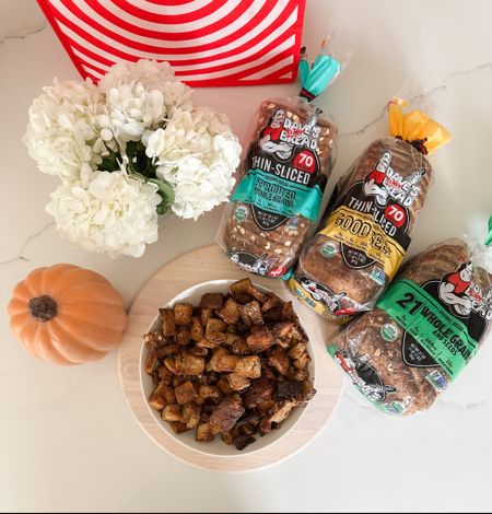 
#ad Transform your Thanksgiving feast with @daveskillerbread from @Target! Crafted with whole grains and organic ingredients, it's the perfect choice for creating fall-inspired croutons. Toast slices of Dave's Killer Bread 21 Whole Grains, Good Sead, and Sprouted Whole Grains to perfection, and turn them into delightful cubes of crunchiness. Add a sprinkle of warmth with seasonal spices like cinnamon, nutmeg, and a touch of maple syrup. Bake on 375 for 25 minutes!
.
 Fuel your body with wholesome goodness, savor the killer taste, and elevate your Thanksgiving dishes. With Dave's Killer Bread, you don't have to sacrifice flavor for health. Organic, non-GMO, and packed with flavor—Dave's Killer Bread is your secret ingredient for a memorable Thanksgiving feast. Let the festivities begin! Shop my favorites on my LTK below
.
#Target #TargetPartner #DavesKillerBread 


Follow my shop @lifeoncrosscutway on the @shop.LTK app to shop this post and get my exclusive app-only content!

#liketkit #LTKhome #LTKHoliday #LTKfamily
@shop.ltk
https://liketk.it/4rsgR