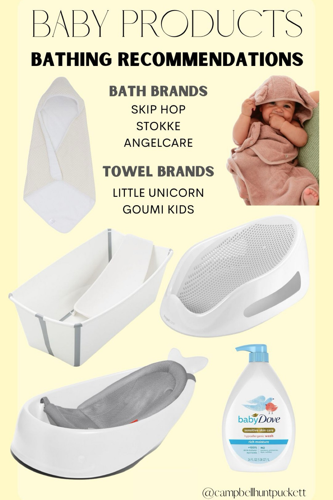 Recommended baby bath products from  my Babylist registry 