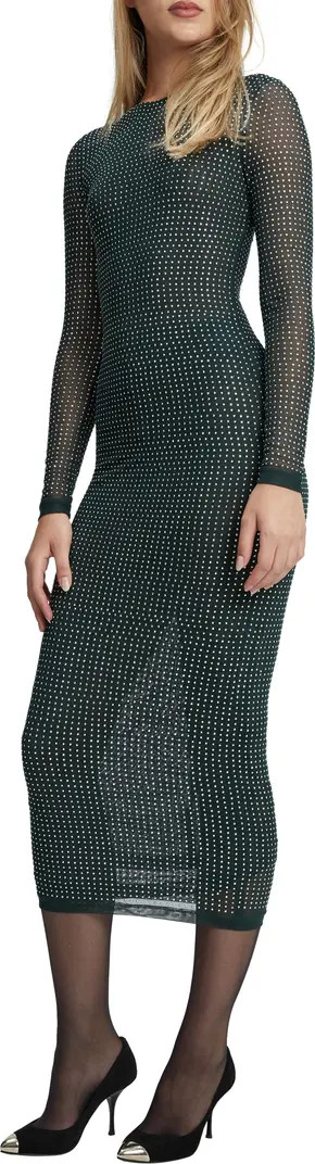 Atlas Diamante Long Sleeve Body-Con Midi Dress | Nordstrom