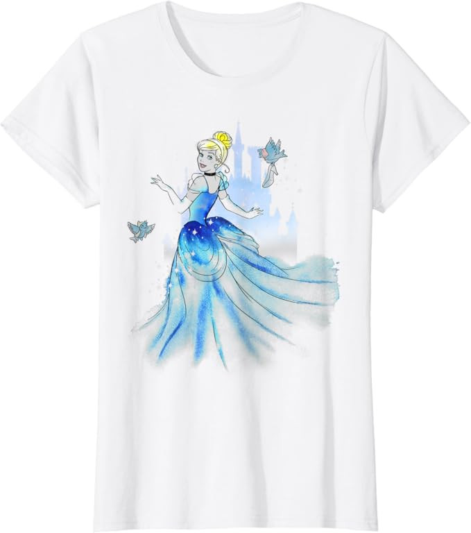 Disney Cinderella Water Color Graphic T-Shirt T-Shirt | Amazon (US)