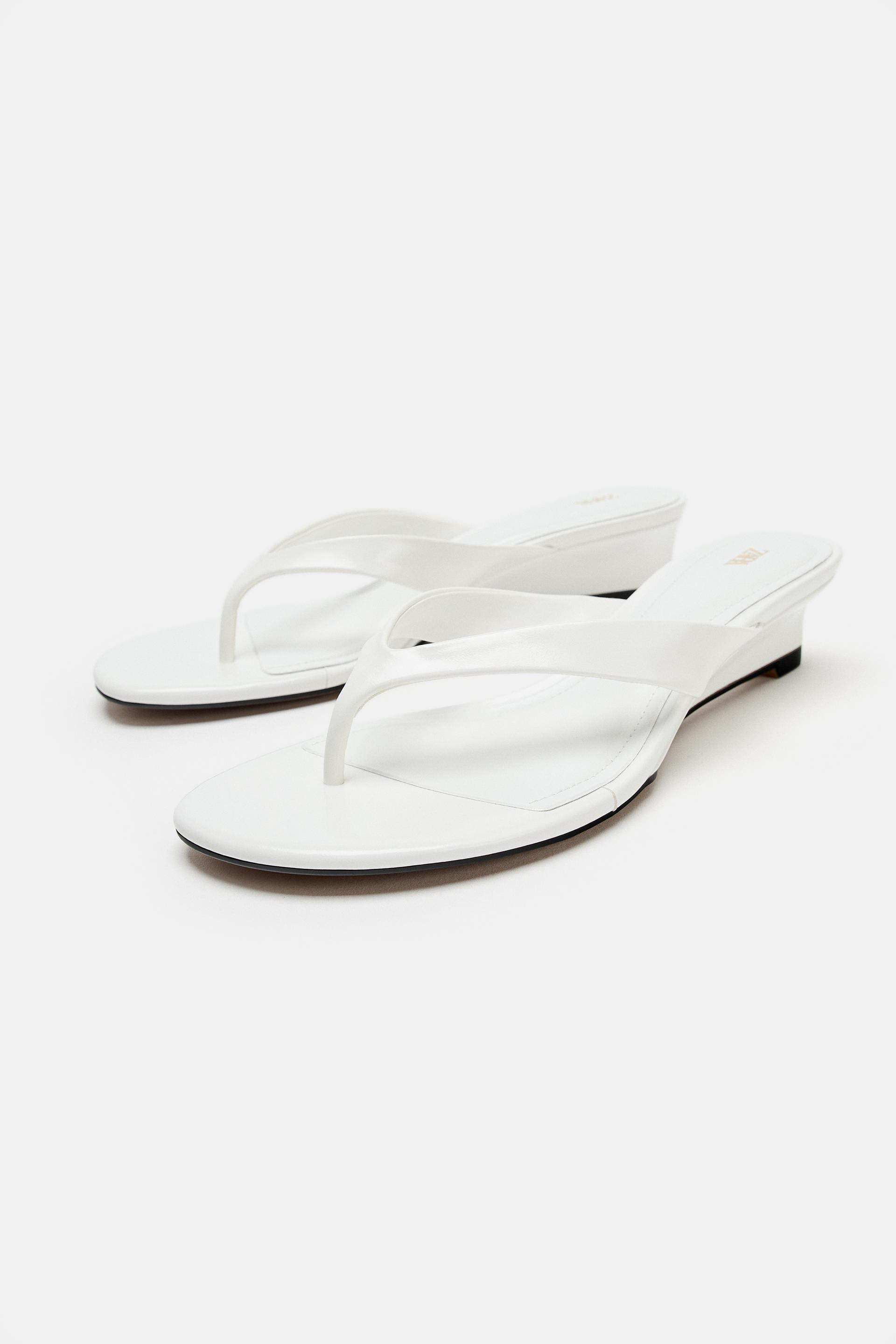 Zara - Mini Wedge Sandals - White - 9 - Woman | Zara US