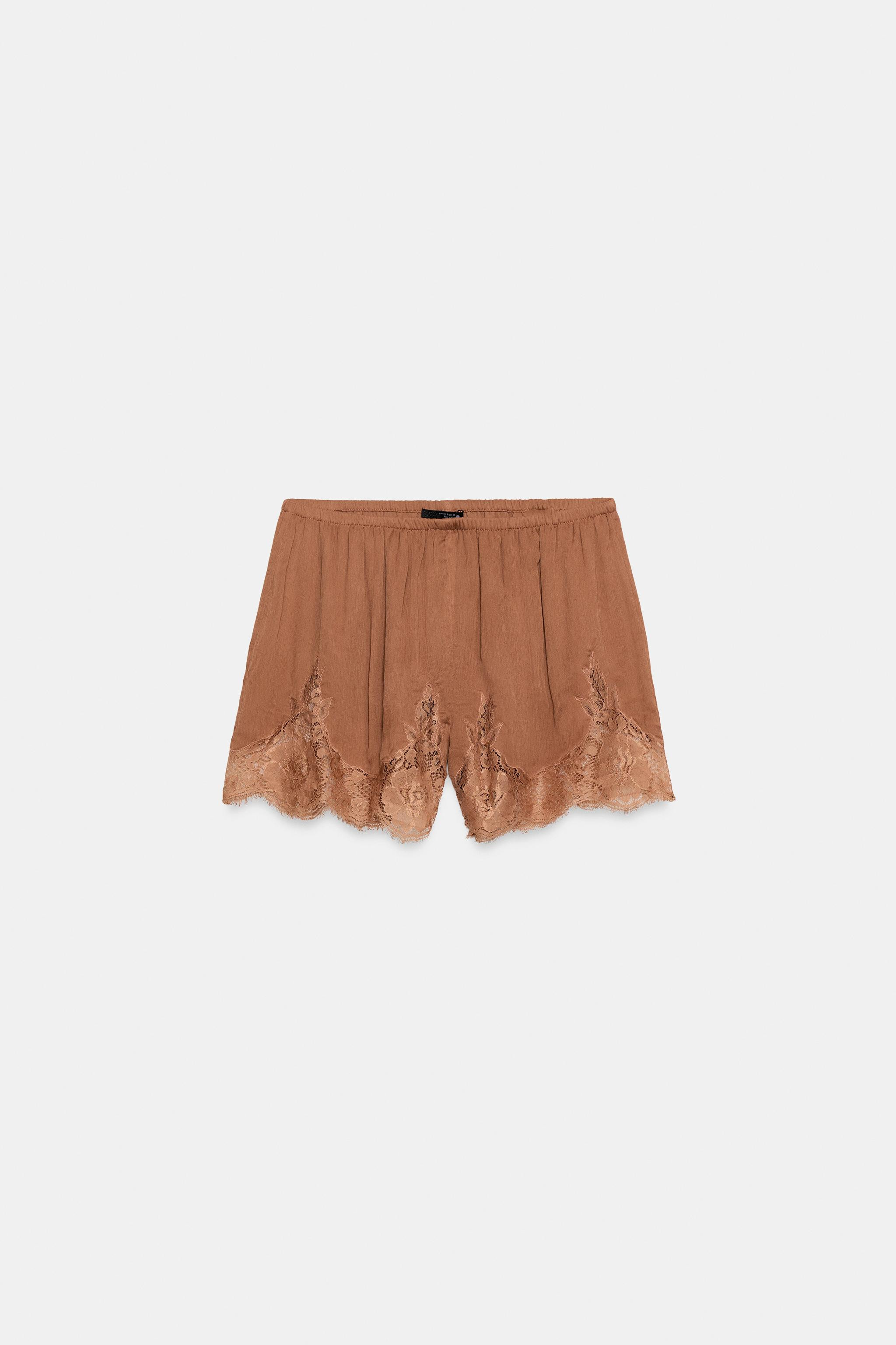 ZW COLLECTION LACE SHORTS | Zara US