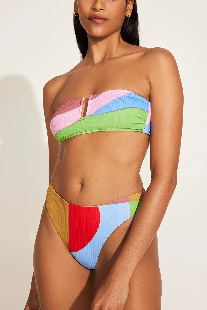 Vitamin A Ursula Bandeau Top Abstract Colorblock EcoRib BT | Vitamin A Swim