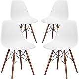 Poly and Bark Vortex Modern Mid-Century Side Chair with Wooden Walnut Legs for Kitchen, Living Room  | Amazon (US)