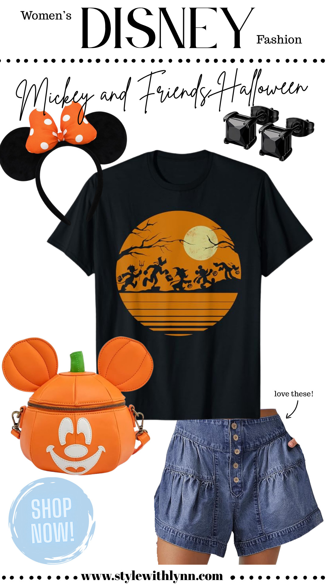 I am obsessed with this festive Disney Halloween outfit!  Perfect for Mickey’s Not-So-Scary Halloween Party, fall park days, or cozy Halloween fun. Featuring the cutest Mickey & Friends spooky tee, flattering high-waisted denim shorts, and the most magical Mickey pumpkin bag!  Black gemstone earrings add a fun spooky touch while keeping it comfy and cute for all-day Disney magic.

🛍️ Everything is linked - grab your Halloween Disney outfit now and get ready for the cutest spooky season ever!

SHOP on my LTK!

#disneyhalloween #mnsshpoutfit #mickeypumpkinbag #disneyhalloweenfashion #disneyparkoutfit #ltkdisney #disneyoutfitideas #halloweenfashion #spookyseasonstyle 

 

#LTKSeasonal #LTKStyleTip #LTKTravel
