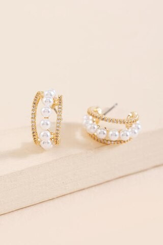 Amanda Pearl Hoop Earrings  - francesca's | Francesca's