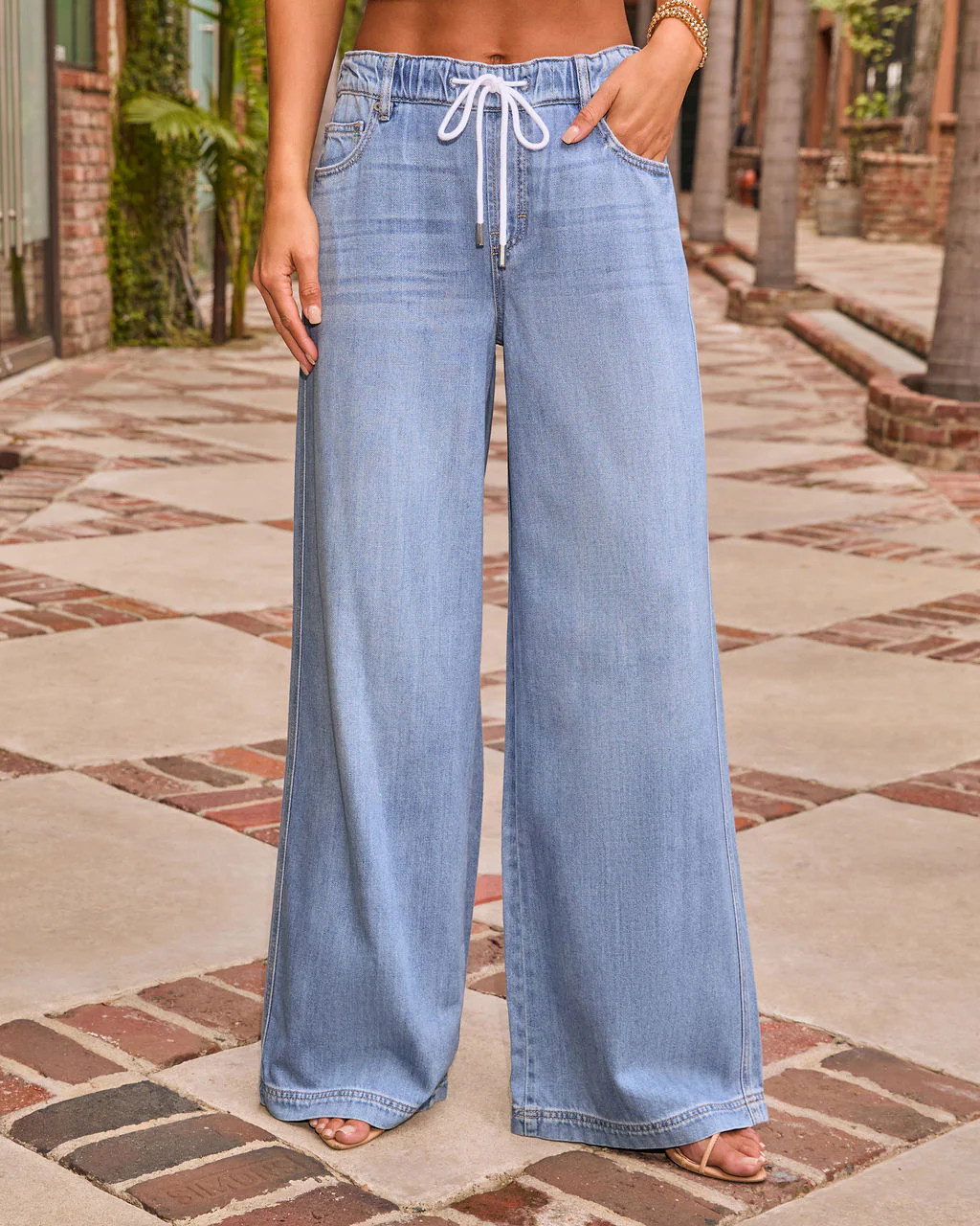 Remieh Stretch Drawstring Wide Leg Jeans | VICI