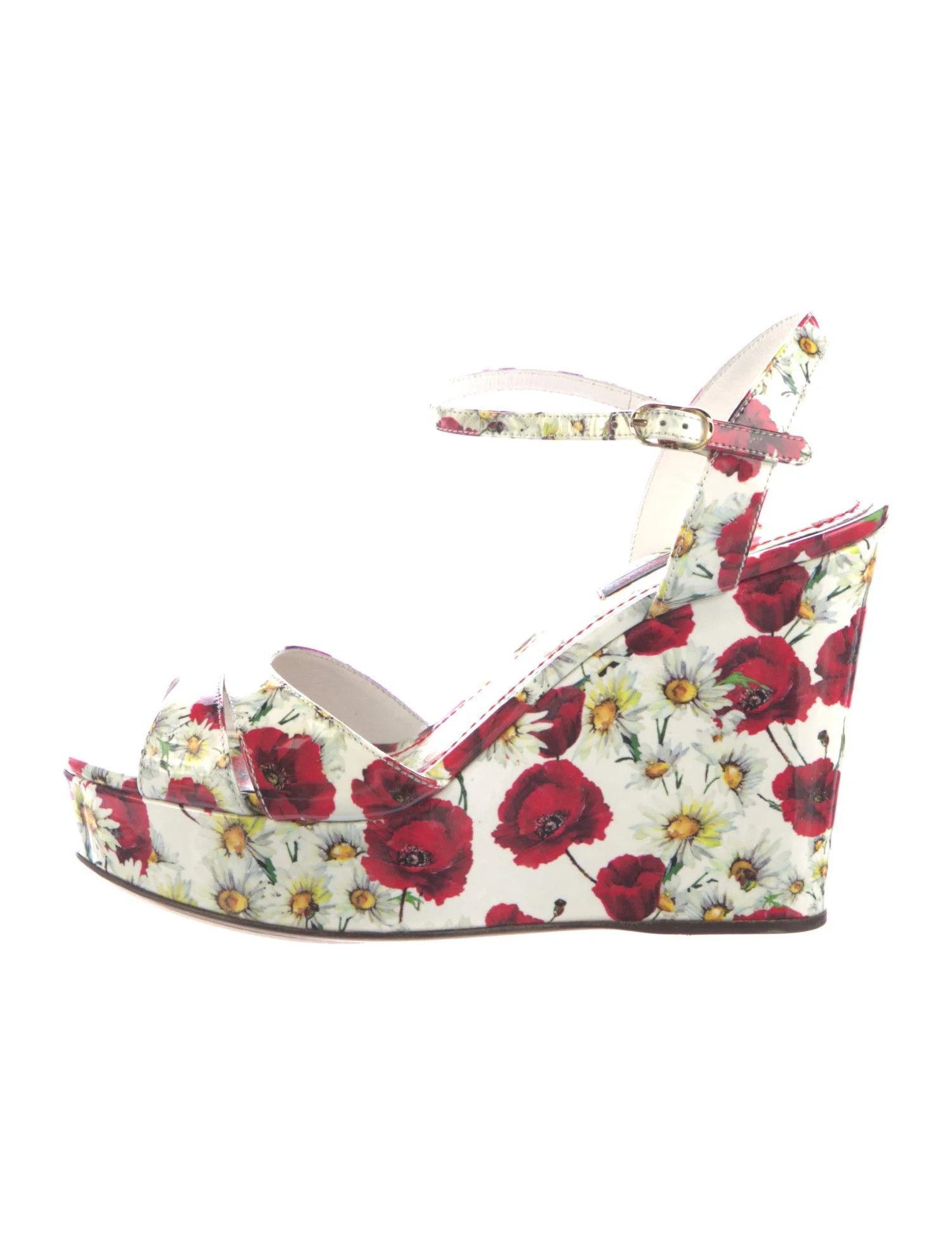 Patent Leather Floral Print Sandals | The RealReal