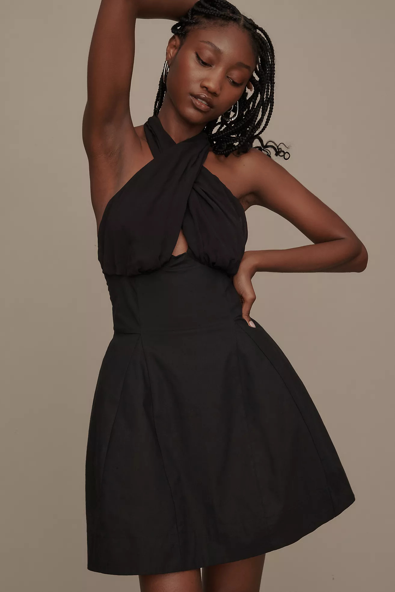 Maeve Twist Halter Tie-Neck Mini Dress | Anthropologie (US)