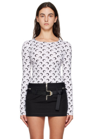 White All Over Moon Long Sleeve T-Shirt | SSENSE