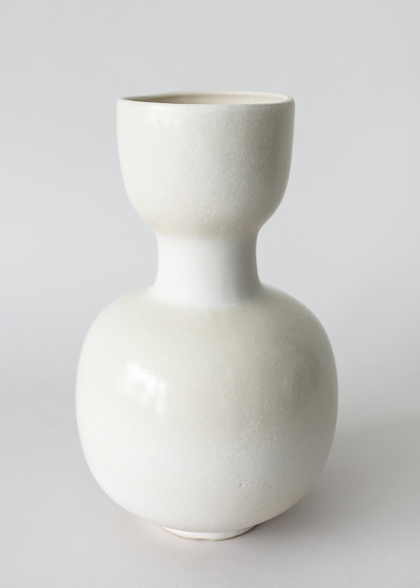 Ceramic White Hour Glass Vase - 11.75" Tall | Afloral (US)