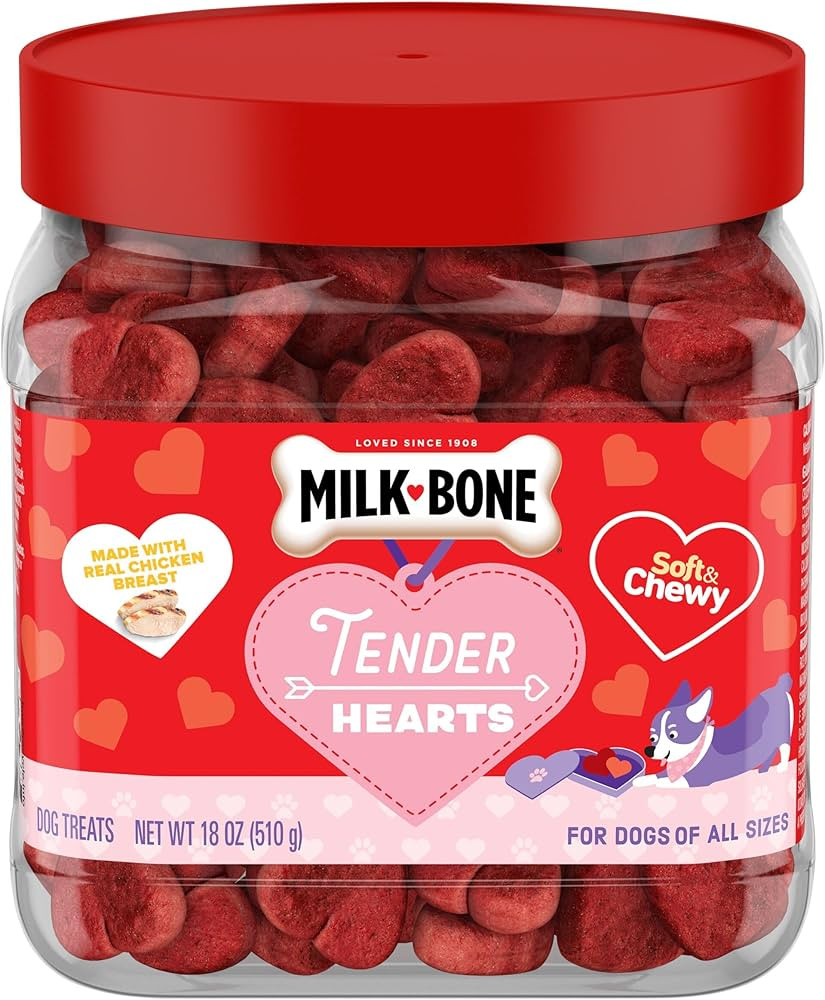 Milk-Bone Limited Edition Valentine's Tender Hearts Soft & Chewy Dog Treats, 18 Ounce | Amazon (US)
