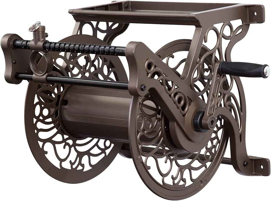 Liberty Garden 707 Decorative Wall Mount Garden Guide Hose Reel, Bronze | Amazon (US)