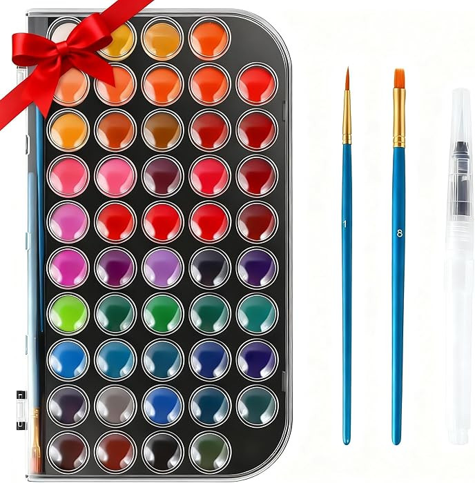 Watercolor Paint, 48 Colors Washable Watercolor Paint Set with a Brush a Refillable Water Brush P... | Amazon (US)